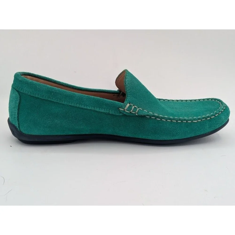 Austen Heller 8220 Mens 9.5 Green Suede Driving Loafers Moccasins Portugal NWOT